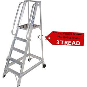 Thatcable 3 Tread 0.8m Aluminium Warehouse Picking Steps & Handrail Narrow Aisle Stairs Thatcable 3 Tread 0.8m Aluminium Warehouse Picking Steps & Handrail Narrow Aisle Stairs