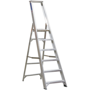 Aluminium Step Ladder 6-Tread Industrial Bs 2037/1 - Sealey Axl6 New Aluminium Step Ladder 6-Tread Industrial Bs 2037/1 - Sealey Axl6 New
