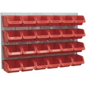 Bin & Panel Combination 24 Bins - Red - Sealey Tps130 New Bin & Panel Combination 24 Bins - Red - Sealey Tps130 New
