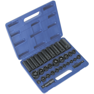 Sealey Impact Socket Set 32pc Standard/deep 3/8\" & 1/2\"Sq Drive Metric/imperial - Seale Sealey Impact Socket Set 32pc Standard/deep 3/8\" & 1/2\"Sq Drive Metric/imperial - Seale