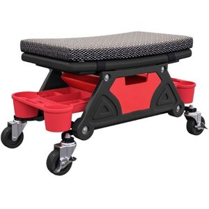 Homcom Rolling Mechanic Stool Capacity Workshop Stool 360° Swivel 135 Kg Black Homcom Rolling Mechanic Stool Capacity Workshop Stool 360° Swivel 135 Kg Black