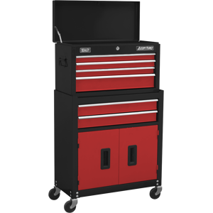 Sealey Top Chest & Roll Cab Combination 6 Drawer With Ball Bearing Slides Red Ap22r Sealey Top Chest & Roll Cab Combination 6 Drawer With Ball Bearing Slides Red Ap22r