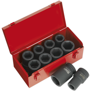 Impact Socket Set 10pc Deep 1\"Sq Drive Metric/imperial - Sealey Ak689 New Impact Socket Set 10pc Deep 1\"Sq Drive Metric/imperial - Sealey Ak689 New