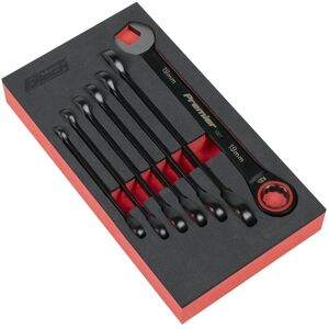 Sealey 7 Pce Premier Black 8-19mm Metric Combination Ratchet Wrench Set,Ak63941b Sealey 7 Pce Premier Black 8-19mm Metric Combination Ratchet Wrench Set,Ak63941b