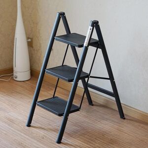 Gr8 Home 3 Step Ladder Black Folding Stool Non Slip Portable Carbon Steel Lightweight Gr8 Home 3 Step Ladder Black Folding Stool Non Slip Portable Carbon Steel Lightweight