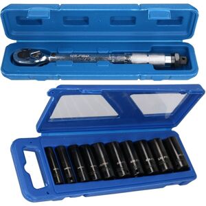 Ab Tools 3/8\" Drive Torque Wrench 19 - 110nm With 8 Deep Impact Sockets 10 - 24mm Ab Tools 3/8\" Drive Torque Wrench 19 - 110nm With 8 Deep Impact Sockets 10 - 24mm