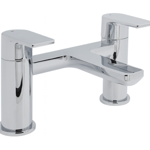 Evg Broxa Square Bath Filler Chrome - Twin Lever Tap With Open Spout Design Evg Broxa Square Bath Filler Chrome - Twin Lever Tap With Open Spout Design
