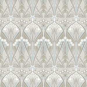 Et12424 - Arts And Crafts Dragonfly Damask Taupe Beige Blue Galerie Wallpaper Et12424 - Arts And Crafts Dragonfly Damask Taupe Beige Blue Galerie Wallpaper