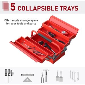 Durhand Metal Cantilever Toolbox 3 Tier 5 Tray Storage Organizer W/ Carry Handle Durhand Metal Cantilever Toolbox 3 Tier 5 Tray Storage Organizer W/ Carry Handle