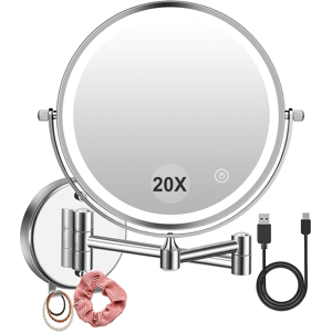 Does Not Apply 8 Inch Wall Mounted Makeup Mirror Usb Rechargeable Led 3 Color Lights Tw Does Not Apply 8 Inch Wall Mounted Makeup Mirror Usb Rechargeable Led 3 Color Lights Tw