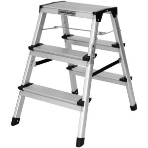 Tough Master Foldable 3 Step Ladder 20x33.5cm Aluminium Platform 150kg Capacity Tough Master Foldable 3 Step Ladder 20x33.5cm Aluminium Platform 150kg Capacity
