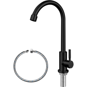 Does Not Apply Sus304 Stainless Steel Kitchen Sink Tap - Black High Arc Single Handle Single Ho Does Not Apply Sus304 Stainless Steel Kitchen Sink Tap - Black High Arc Single Handle Single Ho