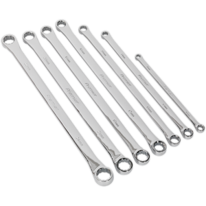 Double End Ring Spanner Set 7pc Extra-Long Metric - Sealey Ak6311 New Double End Ring Spanner Set 7pc Extra-Long Metric - Sealey Ak6311 New