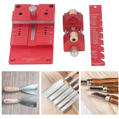 Chisel Sharpening Kit Aluminum Alloy Honing Guide 15 To 45 Degree Angle Fixture Chisel Sharpening Kit Aluminum Alloy Honing Guide 15 To 45 Degree Angle Fixture