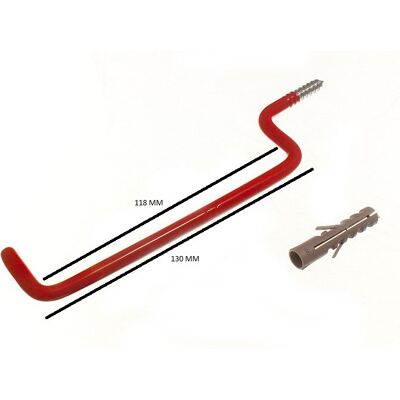 Red Wall Hook Ladder Tool Storage Hanger With Rawl Plugs With Pack Size 6 Red Wall Hook Ladder Tool Storage Hanger With Rawl Plugs With Pack Size 6