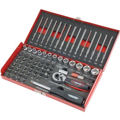 Neilsen - 74pc Security Bit Socket Set - Metal Case - Tool Set Neilsen - 74pc Security Bit Socket Set - Metal Case - Tool Set