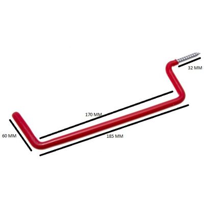 Ladder Hook Red Plastic Coated 245mm 6.7mm Pack Of 100 Ladder Hook Red Plastic Coated 245mm 6.7mm Pack Of 100