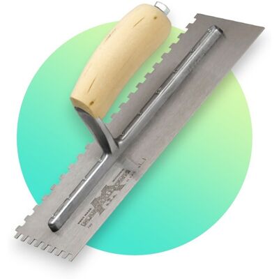 Marshalltown M702S Notched Trowel - 11" x 4.5" Square, Wooden Handle Marshalltown M702S Notched Trowel - 11" x 4.5" Square, Wooden Handle