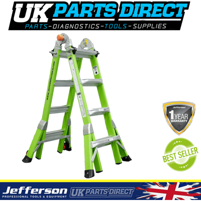Jefferson Tools Jefferson Fg4 4 Tread Fibreglass Multi-Purpose Ladder Jefferson Tools Jefferson Fg4 4 Tread Fibreglass Multi-Purpose Ladder