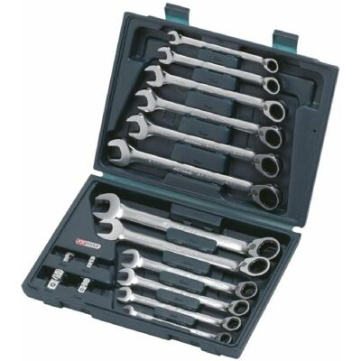 KS Tools KS Tools Ratchet Wrench Set - 72 Tooth, Chrome Vanadium Steel, 16 Pieces KS Tools KS Tools Ratchet Wrench Set - 72 Tooth, Chrome Vanadium Steel, 16 Pieces