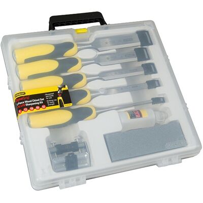Stanley Dynagrip™ Chisel With Strike Cap Set, 5 Piece + Accessories Sta516421 Stanley Dynagrip™ Chisel With Strike Cap Set, 5 Piece + Accessories Sta516421