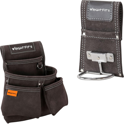 Wrightfits Leather Double Nail Pocket Tool Work & Multi Pocket Pouch Organiser Hammer Holde Wrightfits Leather Double Nail Pocket Tool Work & Multi Pocket Pouch Organiser Hammer Holde