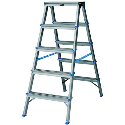 Mac Allister Mac allister Dhr405 5‑tread Aluminium Step Ladder 1.08 m En131 150 kg Load Mac Allister Mac allister Dhr405 5‑tread Aluminium Step Ladder 1.08 m En131 150 kg Load