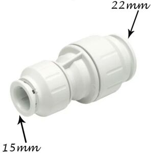 JG Speedfit PEM202215W White 22x15mm Reducing Straight Coupler JG Speedfit PEM202215W White 22x15mm Reducing Straight Coupler
