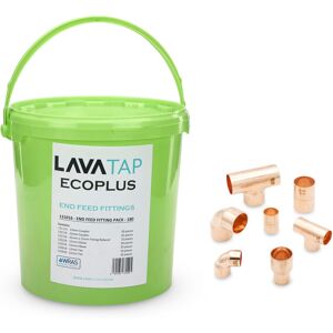 Lavatap End Feed Copper Pipe Fittings 15mm 22mm Endfeed Bucket 180 Piece Lavatap End Feed Copper Pipe Fittings 15mm 22mm Endfeed Bucket 180 Piece