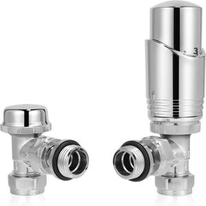 Svnr Thermostatic Radiator Valves (Trv), Textured Chrome, Angled Lockshield Val Svnr Thermostatic Radiator Valves (Trv), Textured Chrome, Angled Lockshield Val