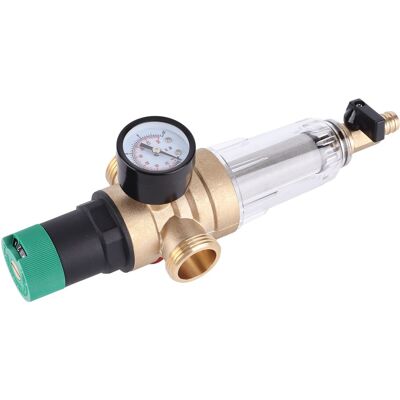 New Water Pressure Reducer Brass G1 G1/2 Connector W/ Gauge 40 Microns Filter New Water Pressure Reducer Brass G1 G1/2 Connector W/ Gauge 40 Microns Filter