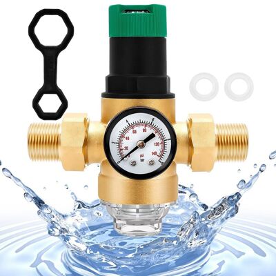 Brass Pressure Regulator 3/4 Inch, Dn20 Reducing With & , Adjustable For2139 Brass Pressure Regulator 3/4 Inch, Dn20 Reducing With & , Adjustable For2139