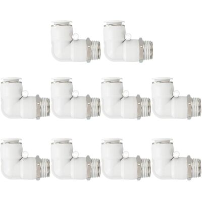 Uxcell 10pcs Pneumatic Air Elbow Quick Connector 1/2\"Pt Male Thread X 14mm Id Tube Uxcell 10pcs Pneumatic Air Elbow Quick Connector 1/2\"Pt Male Thread X 14mm Id Tube
