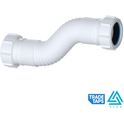 Viva Flexible Waste Trap Pipe Coupling Connector Hose Tube For Basin Sinks 1/4\" 32mm Viva Flexible Waste Trap Pipe Coupling Connector Hose Tube For Basin Sinks 1/4\" 32mm