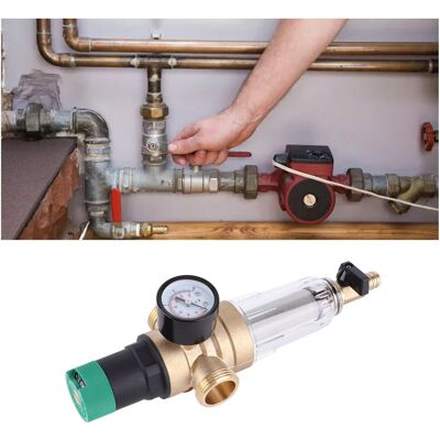 Water Pressure Reducer Brass G1 G1/2 Connector With Gauge 40 Microns Filter Wate Water Pressure Reducer Brass G1 G1/2 Connector With Gauge 40 Microns Filter Wate