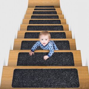 Hoquare 14pcs Carpet Stair Treads, Edging Non Slip Stair Mats, Step Runners Staircase P Hoquare 14pcs Carpet Stair Treads, Edging Non Slip Stair Mats, Step Runners Staircase P