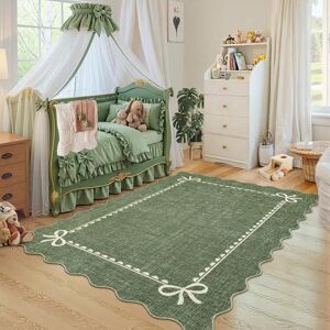 Caromio Washable Living Room Rug 120x170 Cm, Modern Scalloped Bow Bedroom Carpet, Non S Caromio Washable Living Room Rug 120x170 Cm, Modern Scalloped Bow Bedroom Carpet, Non S