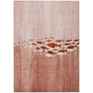 Homeroots.Co 8' X 10' Terra Cotta Copper And Ivory Nautical Washable Indoor Outdoor Area Rug Homeroots.Co 8' X 10' Terra Cotta Copper And Ivory Nautical Washable Indoor Outdoor Area Rug