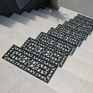 Uyoyous Rubber Stair Mats (5-Pack) 75x25cm Wrought Rubber Stair Pads Anti-Slip Uyoyous Rubber Stair Mats (5-Pack) 75x25cm Wrought Rubber Stair Pads Anti-Slip