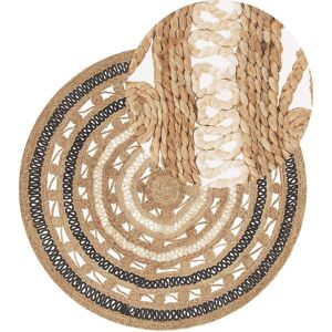 Beliani Round Jute Area Rug 140 cm - Rustic Floor Covering Beliani Round Jute Area Rug 140 cm - Rustic Floor Covering