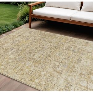 Homeroots.Co 9' X 12' Wheat Beige And Gray Floral Washable Indoor Outdoor Area Rug Homeroots.Co 9' X 12' Wheat Beige And Gray Floral Washable Indoor Outdoor Area Rug
