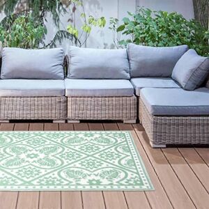 Esschert Design Green & White Indoor / Outdoor, Patio, Beach, Camping, Picnic Rug Waterproof Mat Esschert Design Green & White Indoor / Outdoor, Patio, Beach, Camping, Picnic Rug Waterproof Mat