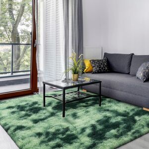 Soanny Living Room Rug, Dark Green Soft Fluffy Tie-Dyed Shag Carpet For Bedroom Dorm L Soanny Living Room Rug, Dark Green Soft Fluffy Tie-Dyed Shag Carpet For Bedroom Dorm L