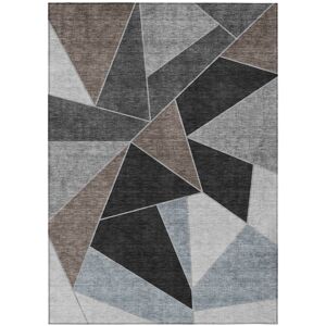 Homeroots.Co 8' X 10' Chocolate Gray And Charcoal Geometric Washable Indoor Outdoor Area Rug Homeroots.Co 8' X 10' Chocolate Gray And Charcoal Geometric Washable Indoor Outdoor Area Rug