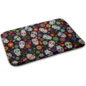 Decormat Bedroom Soft Carpet Anti-Slip Rug Floor Mat Skulls And Flowers 75cm X 45cm Decormat Bedroom Soft Carpet Anti-Slip Rug Floor Mat Skulls And Flowers 75cm X 45cm