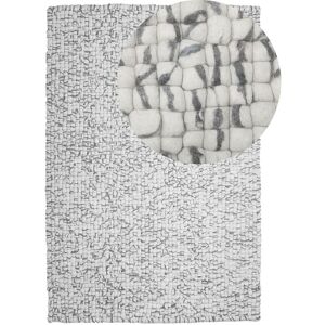 Beliani Wool Felt Ball Light Grey 160x230cm Area Rug - Area Rug Beliani Wool Felt Ball Light Grey 160x230cm Area Rug - Area Rug