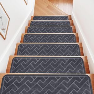 Dayacoco Carpet Stair Treads Non Slip For Wooden Steps, 20.3 X 76 Cm (15-Pack) Dayacoco Carpet Stair Treads Non Slip For Wooden Steps, 20.3 X 76 Cm (15-Pack)