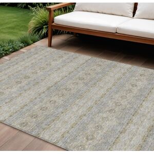Homeroots.Co 9' X 12' Silver Gray And Gold Floral Medallion Washable Indoor Outdoor Area Rug Homeroots.Co 9' X 12' Silver Gray And Gold Floral Medallion Washable Indoor Outdoor Area Rug