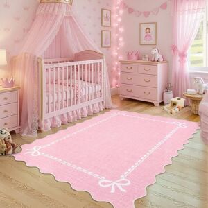 Caromio Washable Living Room Rug 120x170 Cm, Modern Scalloped Bow Bedroom Carpet, Non S Caromio Washable Living Room Rug 120x170 Cm, Modern Scalloped Bow Bedroom Carpet, Non S