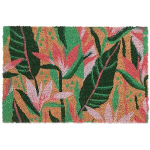 Relaxdays Floral Print Mat Coir Natural Coconut Fibres Doormat Non-Slip 60x40cm Indoors Relaxdays Floral Print Mat Coir Natural Coconut Fibres Doormat Non-Slip 60x40cm Indoors